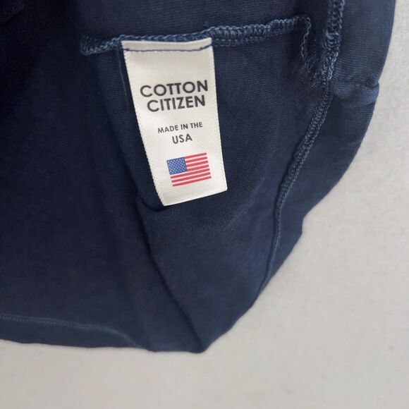Cotton Citizen Shirt Womens XS Navy Blue Marbella Long Sleeve Minimal Basic USA - Picture 6 of 14